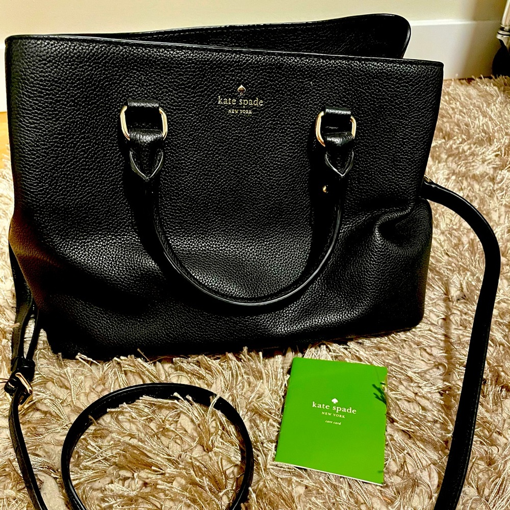 Kate Spade large black leather purse